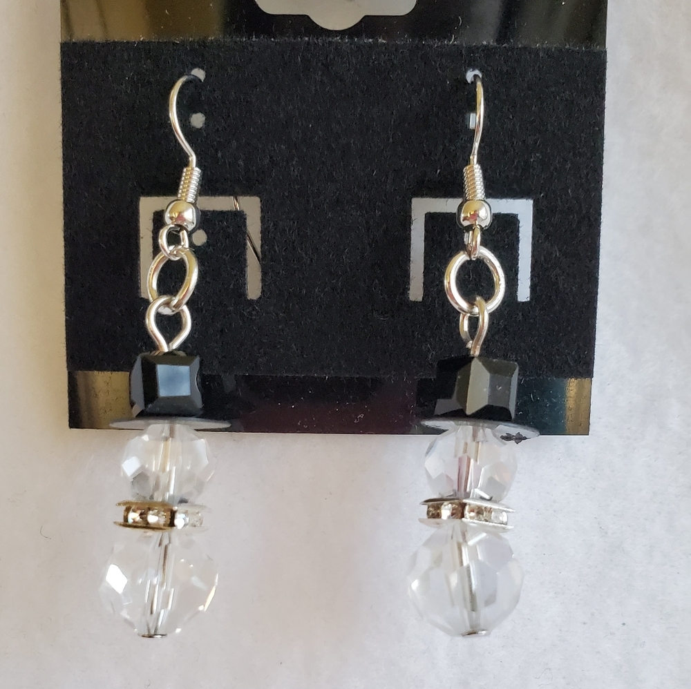 Womens snowman earrings with rhinestones